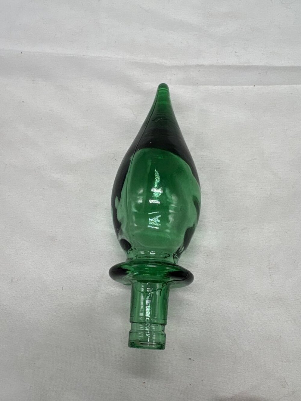 Emerald Green Glass Decanter Genie Bottle Stopper